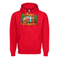 Red happy camper Zipper Hoodie - Zillion Design Studio