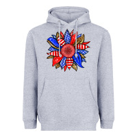 Heather Grey America sunflower Heavyweight Hoodie - Neo Western