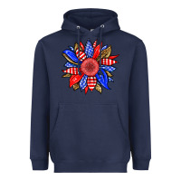 Navy America sunflower Heavyweight Hoodie - Neo Western