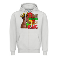 Dove Grey juneteenth black king Zipper Hoodie - texasbilliewilder