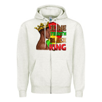 Oatmeal Heather juneteenth black king Zipper Hoodie - texasbilliewilder