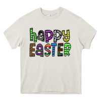 Cream Happy Easter Heavy Core Tee - CowhideDigitalArt