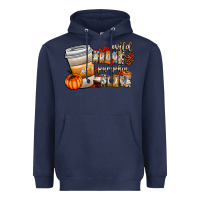 Navy wild about pumpkin spice Heavyweight Hoodie - CowhideDigitalArt