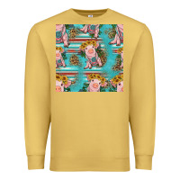 Antique Gold turquoise baby pig seamless pattern Premium Sweatshirt - HRA Design Shop