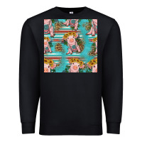 Turquoise Baby Pig Seamless Pattern Premium Sweatshirt | Teevron