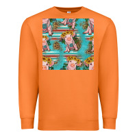 Carrot turquoise baby pig seamless pattern Premium Sweatshirt - HRA Design Shop