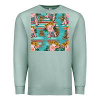 Seafoam turquoise baby pig seamless pattern Premium Sweatshirt - HRA Design Shop