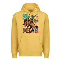 Antique Gold be mine cowboy rodeo valentines day Premium Hoodie - Jasminsmagicworld