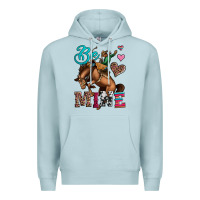 Blue Mist be mine cowboy rodeo valentines day Premium Hoodie - Jasminsmagicworld