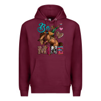 Burgundy be mine cowboy rodeo valentines day Premium Hoodie - Jasminsmagicworld