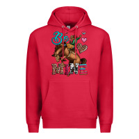 Cardinal be mine cowboy rodeo valentines day Premium Hoodie - Jasminsmagicworld