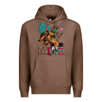Chestnut be mine cowboy rodeo valentines day Premium Hoodie - Jasminsmagicworld