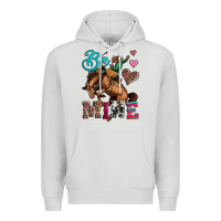 Dove Grey be mine cowboy rodeo valentines day Premium Hoodie - Jasminsmagicworld