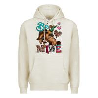 Oatmeal Heather be mine cowboy rodeo valentines day Premium Hoodie - Jasminsmagicworld