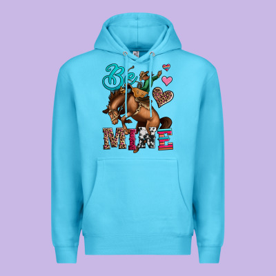 Be Mine Cowboy Rodeo Valentines Day Premium Hoodie Designed By Jasminsmagicworld