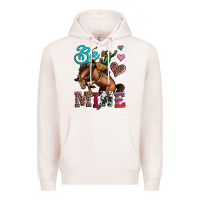 Pale Pink be mine cowboy rodeo valentines day Premium Hoodie - Jasminsmagicworld