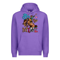 Purple be mine cowboy rodeo valentines day Premium Hoodie - Jasminsmagicworld