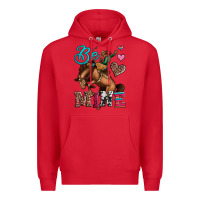 Red be mine cowboy rodeo valentines day Premium Hoodie - Jasminsmagicworld
