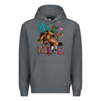 Rock be mine cowboy rodeo valentines day Premium Hoodie - Jasminsmagicworld