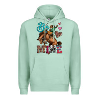 Seafoam be mine cowboy rodeo valentines day Premium Hoodie - Jasminsmagicworld