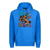True Royal be mine cowboy rodeo valentines day Premium Hoodie - Jasminsmagicworld