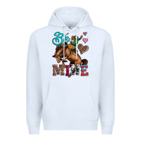 White be mine cowboy rodeo valentines day Premium Hoodie - Jasminsmagicworld