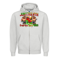 Dove Grey juneteenth free ish since 1865 Zipper Hoodie - texasbilliewilder