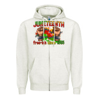 Oatmeal Heather juneteenth free ish since 1865 Zipper Hoodie - texasbilliewilder