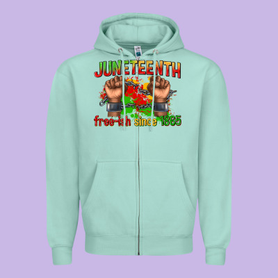 Zipper Hoodie juneteenth free ish since 1865