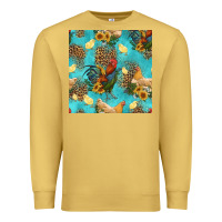 Antique Gold poultry animals seamless pattern Premium Sweatshirt - HRA Design Shop