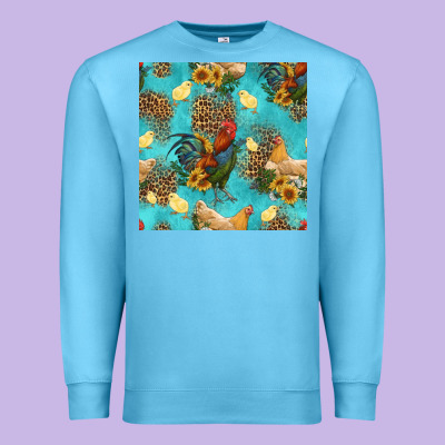 Poultry Animals Seamless Pattern Premium Sweatshirt Designed By Hra Design Shop