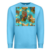 Ocean Blue poultry animals seamless pattern Premium Sweatshirt - HRA Design Shop