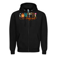 Black campfire legend Zipper Hoodie - Zillion Design Studio