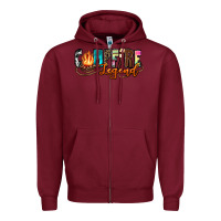 Burgundy campfire legend Zipper Hoodie - Zillion Design Studio