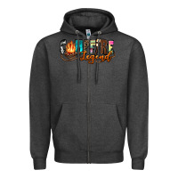 Charcoal Heather campfire legend Zipper Hoodie - Zillion Design Studio