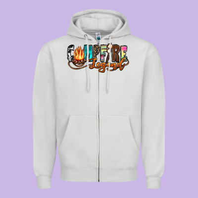 Campfire Legend Zipper Hoodie Designed By Zillion Design Studio