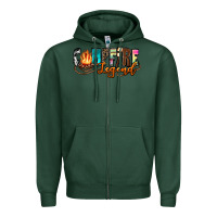 Sports Green campfire legend Zipper Hoodie - Zillion Design Studio