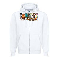 White campfire legend Zipper Hoodie - Zillion Design Studio