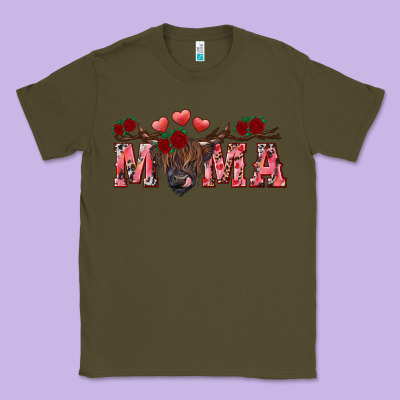 Classic Tee Valentine's day mama black highland cow