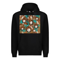 Black baseball turquoise gemstones western patterns Premium Hoodie - BarkalooDesign