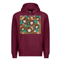 Burgundy baseball turquoise gemstones western patterns Premium Hoodie - BarkalooDesign