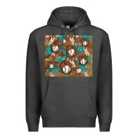 Charcoal Heather baseball turquoise gemstones western patterns Premium Hoodie - BarkalooDesign