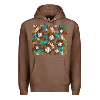 Chestnut baseball turquoise gemstones western patterns Premium Hoodie - BarkalooDesign