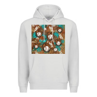 Dove Grey baseball turquoise gemstones western patterns Premium Hoodie - BarkalooDesign