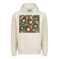 Oatmeal Heather baseball turquoise gemstones western patterns Premium Hoodie - BarkalooDesign