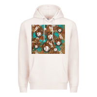 Pale Pink baseball turquoise gemstones western patterns Premium Hoodie - BarkalooDesign
