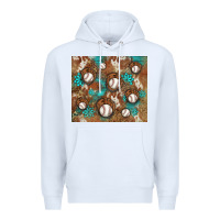 White baseball turquoise gemstones western patterns Premium Hoodie - BarkalooDesign