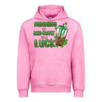 Fuchsia Pink iced coffee and luck Urban Hoodie - MaliasSmallBusiness