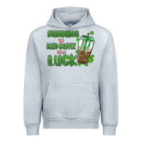 Heather Grey iced coffee and luck Urban Hoodie - MaliasSmallBusiness