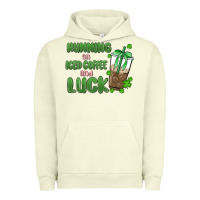 Pigment Pistachio iced coffee and luck Urban Hoodie - MaliasSmallBusiness